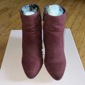 Burgundy booties